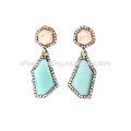 irregular geometric shaped green bulk hoop vintage jewellery earrings